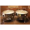 Image 1 : LOT OF TWO ROUND CHAFING DISHES 12" DIAMETER