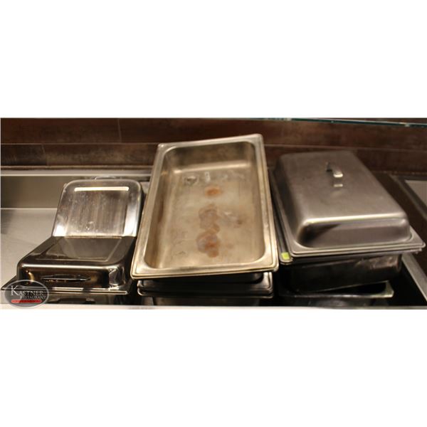 LOT OF 7 FULL SIZE S/S INSERTS /W 6 LIDS