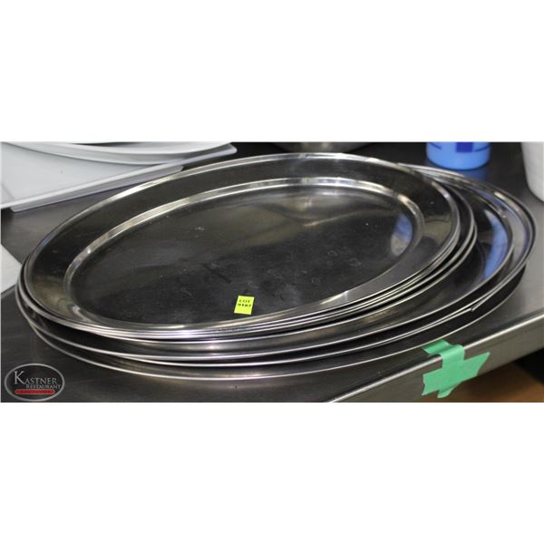 STACK OF 9 S/S SERVING PLATERS