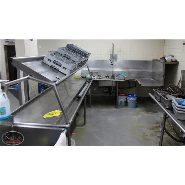 S/S CORNER RUNOFF /W DISH DRYING RACK /W PRE