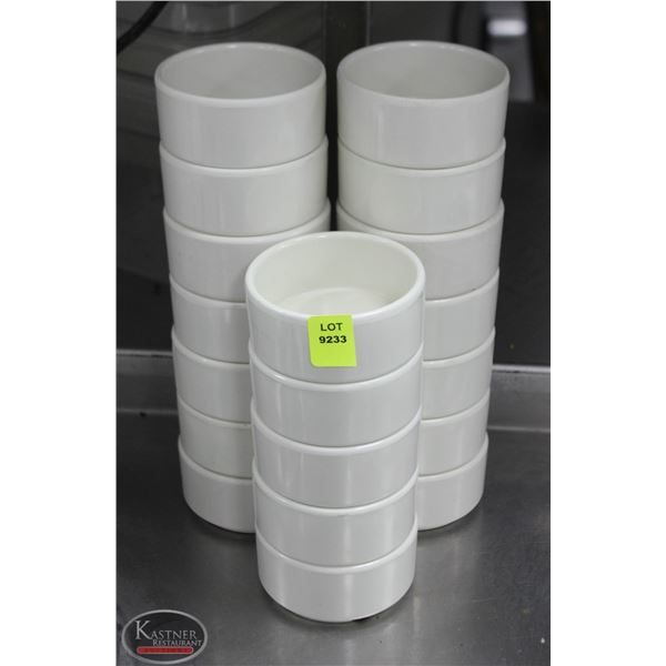 LOT OF 19 3.5" RAMEKINS
