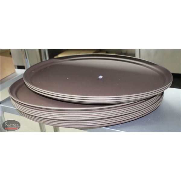 LOT OF 12 CAMBRO PLASTIC 27"X22" SERVING TRAYS
