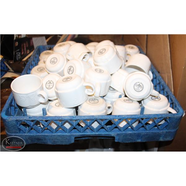 DISH RACK WITH 42 COFFEE MUGS