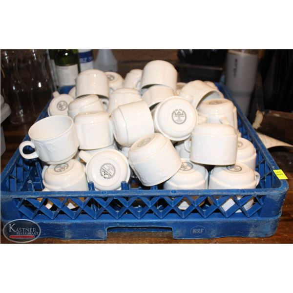 DISH RACK WITH 42 COFFEE MUGS