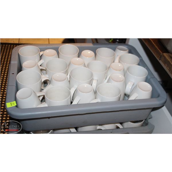 BUS BIN WITH 22 COFFEE MUGS