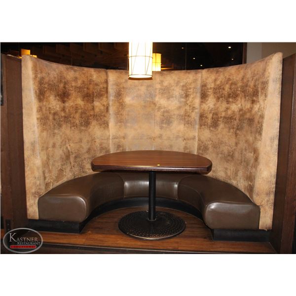 HALF CIRCLE BOOTH SEATING SECTION INCLUDING TABLE