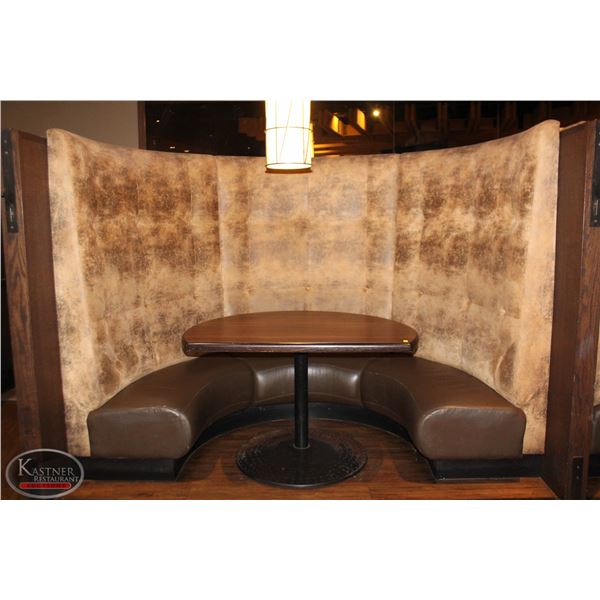 HALF CIRCLE BOOTH SEATING SECTION INCLUDING TABLE