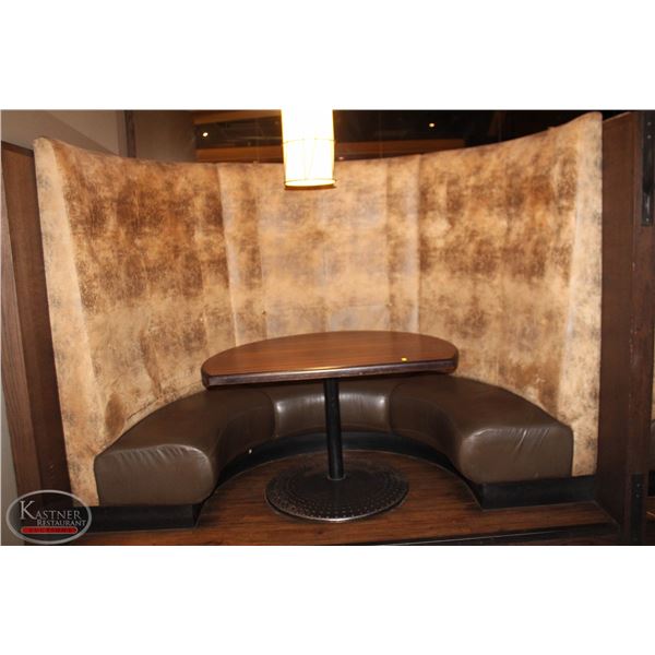 HALF CIRCLE BOOTH SEATING SECTION INCLUDING TABLE