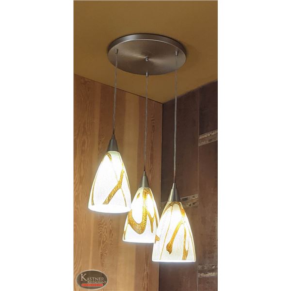 LOT OF 3 HANGING CLUSTER LIGHT FIXTURE