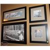 Image 1 : LOT OF 4 FRAMED AND MATTED PICTURES