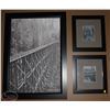Image 1 : LOT OF 3 FRAMED AND MATTED PICTURES /W 1 CANVAS