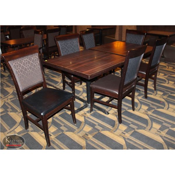 TWO DINING TABLES WITH 6 DINING CHAIRS