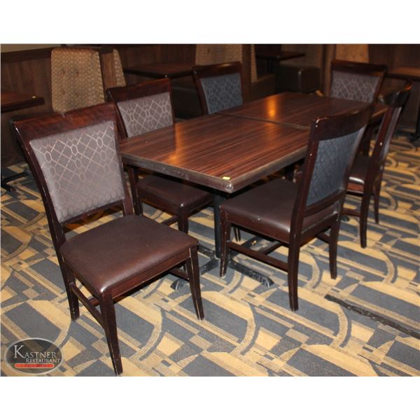 TWO DINING TABLES WITH 6 DINING CHAIRS