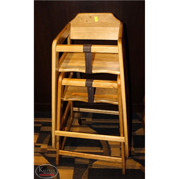 LOT OF TWO WOODEN HIGHCHAIRS