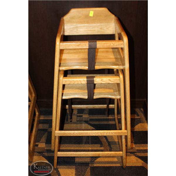 LOT OF TWO WOODEN HIGHCHAIRS