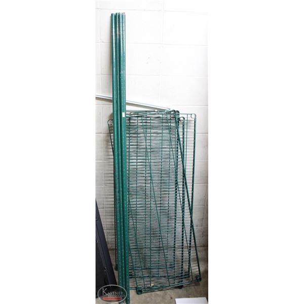 4 TIER GREEN WIRE RACK