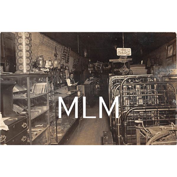 Man Behind Counter Store Interior  No Credit  Miami, Oklahoma Photo Postcard
