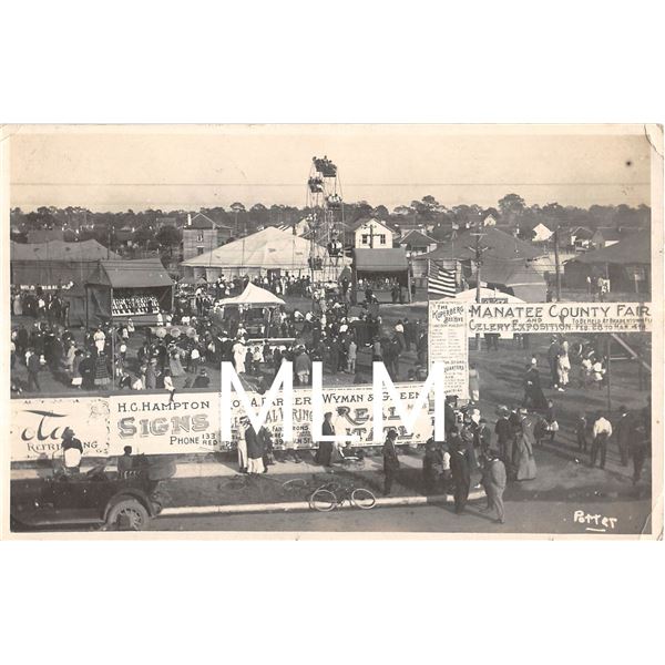 Manatee County Fair & Celery Expo 1916 Bradentown, Florida Photo Postcard