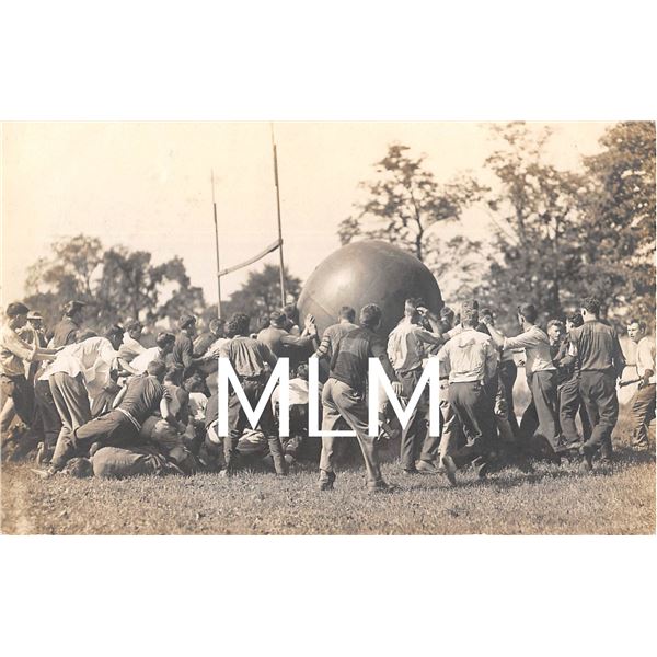 2nd Event Push Ball Game Men Playing Snyder Mfg. Co., Oxford, Ohio Photo Postcard
