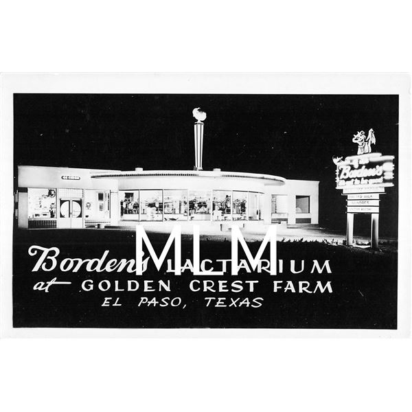 Borden's Lactarium Ice Cream Shop El Paso, Texas Photo Postcard