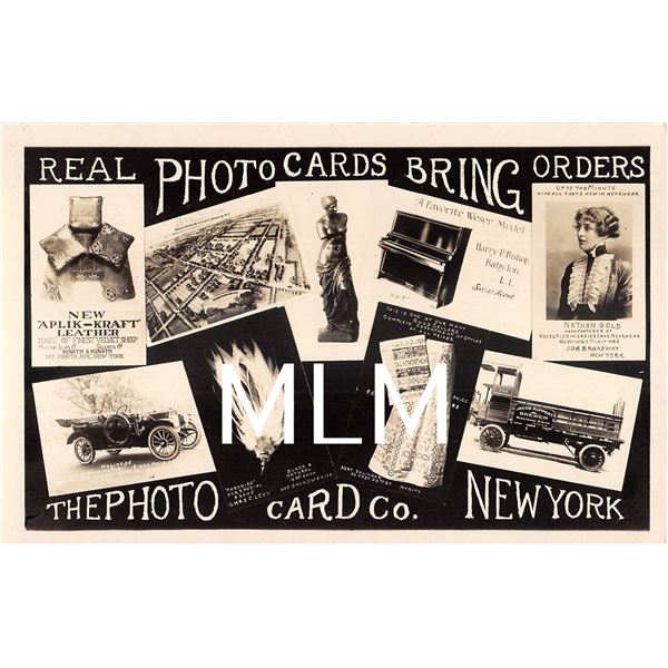 "Real Photo Cards Bring Orders" The Photo Card Co. New York Advertising Postcard