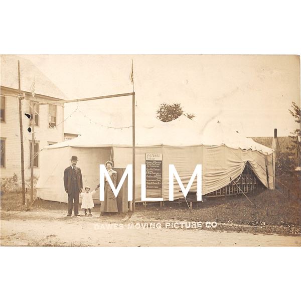 Dawes Moving Picture Co. Tent With Pictures Skowhegan, Maine Photo Postcard