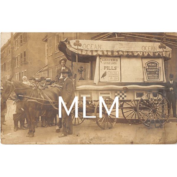 Ocean to Ocean Food Wagon Carters Little Liver Pills & Heinz Photo Postcard