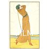 Image 1 : L. Huer M.M. Vienne No. 907 Lady Golfing Signed Artist Postcard