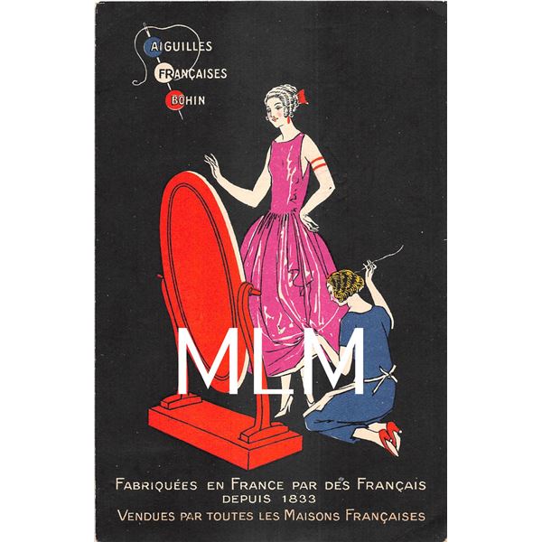 Aiguilles Francaises Bohin Ladies Advertising Needles Dressmaker Postcard