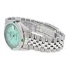 Image 9 : Rolex Mens Stainless Steel Green Mother Of Pearl Diamond Oyster Perpetual Dateju