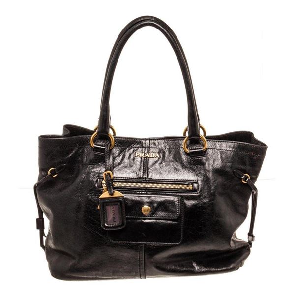 Prada Black Lambskin Leather Tote bag