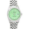 Image 2 : Rolex Mens Stainless Steel Green Diamond 36MM Oyster Perpetual Datejust