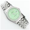 Image 3 : Rolex Mens Stainless Steel Green Diamond 36MM Oyster Perpetual Datejust
