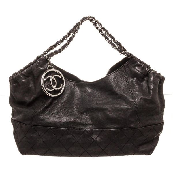 Chanel Black Leather Coco Cabas Tote Bag