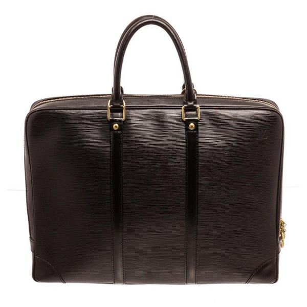 Louis Vuitton Black Porte Document Voyage Briefcases