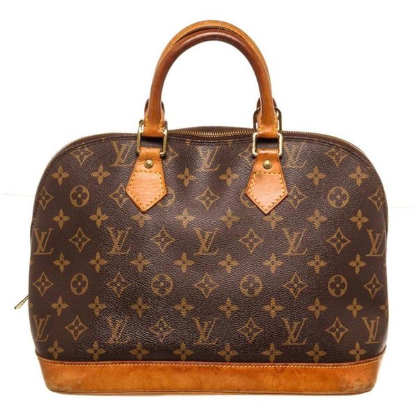 Louis Vuitton Brown Monogram Canvas Alma MM Satchel Bag