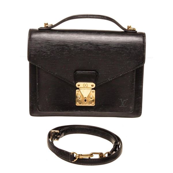 Louis Vuitton Black Epi Leather Monceau Handbag