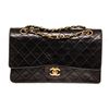 Image 1 : Chanel Black Caviar Leather Classic Double Flap Shoulder Bag