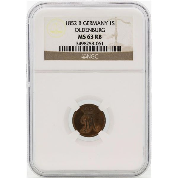 1852B Germany Schwaren Coin BGC MS63 RB