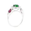 Image 4 : 1.73 ctw Round Mixed Tsavorite Garnet And Round Mixed Rubies Ring - 18KT White G