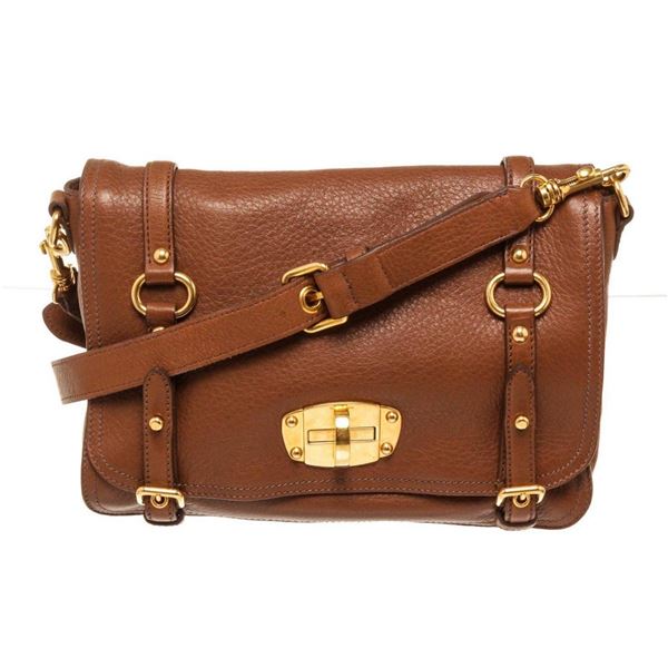 Miu Miu Brown Leather Small Shoulder Bag