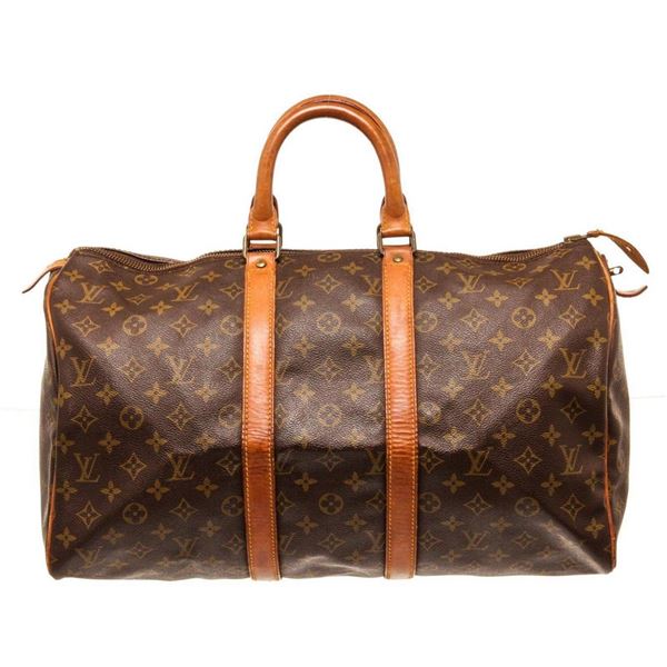 Louis Vuitton Brown Monogram Keepall 45cm Travel Bag