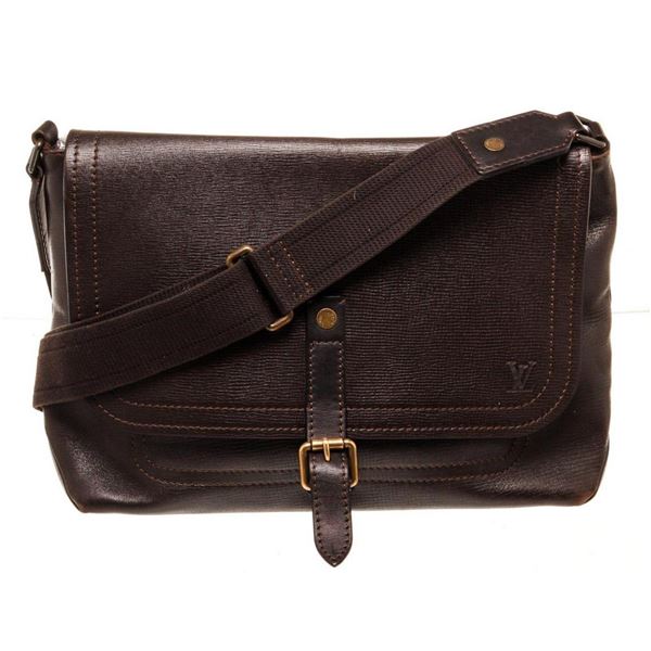 Louis Vuitton Brown Leather Messenger Bag