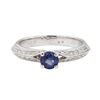 Image 2 : 0.75 ctw Sapphire and Diamond Ring - 18KT White Gold