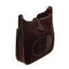 Image 3 : Hermes Brown Leather Evelyne 1 GM Crossbody Bag