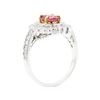 Image 4 : 1.85 ctw Oval Mixed Pink Sapphire And Round Brilliant Cut Diamond Ring - 18KT Wh