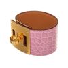Image 5 : Hermes Pink Leather Kally Dog Bracelet