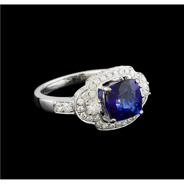 14KT White Gold 2.58 ctw Sapphire and Diamond Ring