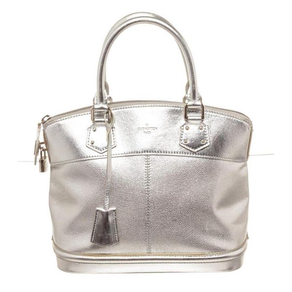Louis Vuitton Silver Leather Suhali Lockit PM Tote Bag