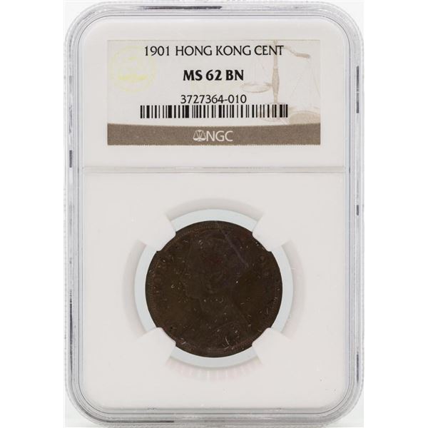 1901 Hong Kong Cent Coin NGC MS62BN